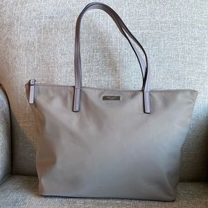 Kate Spade Hayden Tote Taupe Gray Zip Top